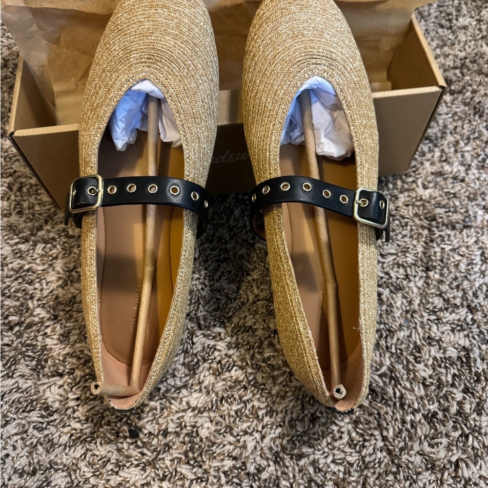 Remy mary jane flat in faux raffia